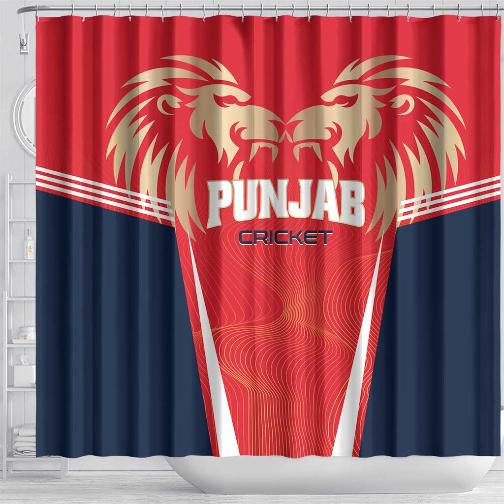 Punjab 2025 Cricket Lion Kings Shower Curtain Jazba Hai Punjabi LT01