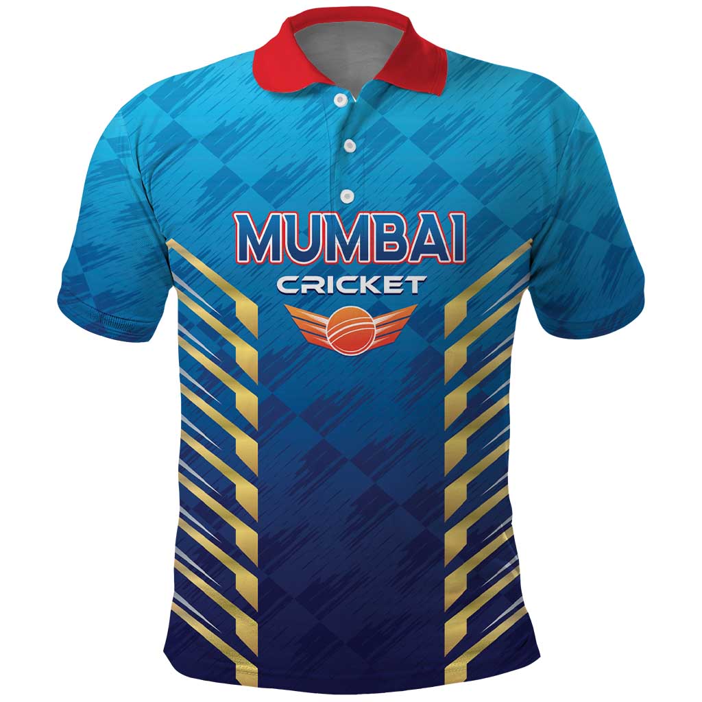 Custom Mumbai 2025 Cricket Indians Polo Shirt Aali Re Play Like Mumbai LT01