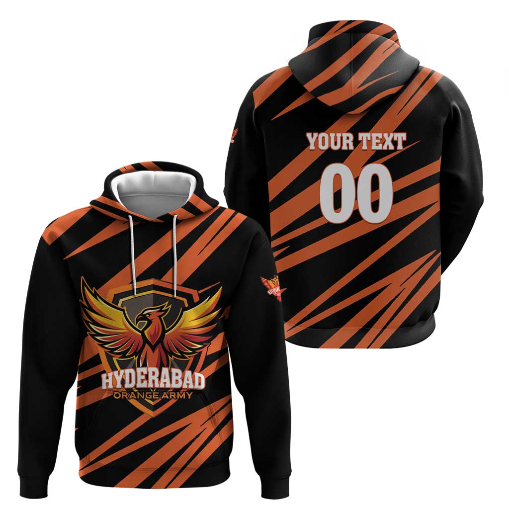Custom Hyderabad 2025 Cricket Sunrisers Hoodie Orange Army Play With Fire LT01