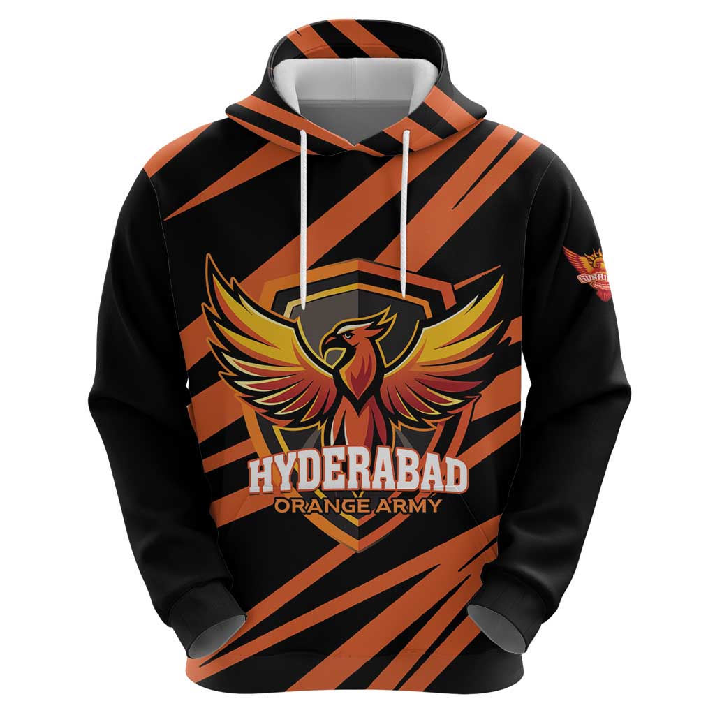 Custom Hyderabad 2025 Cricket Sunrisers Hoodie Orange Army Play With Fire LT01