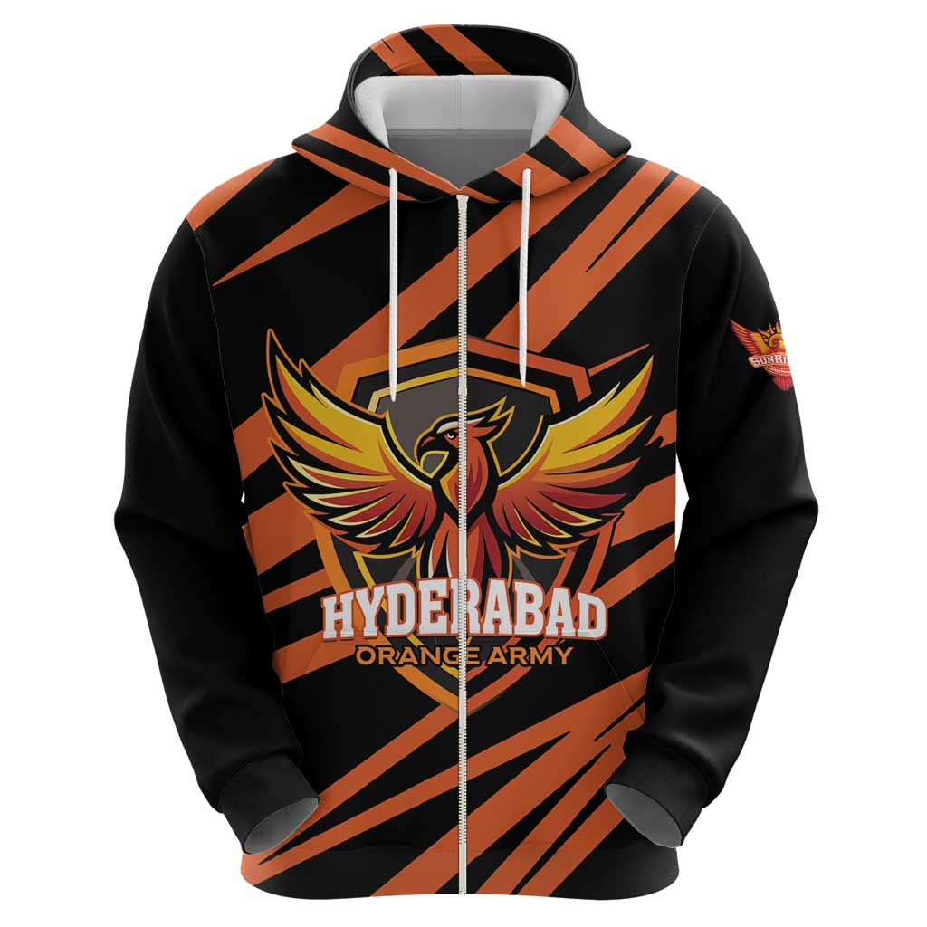 Custom Hyderabad 2025 Cricket Sunrisers Hoodie Orange Army Play With Fire LT01