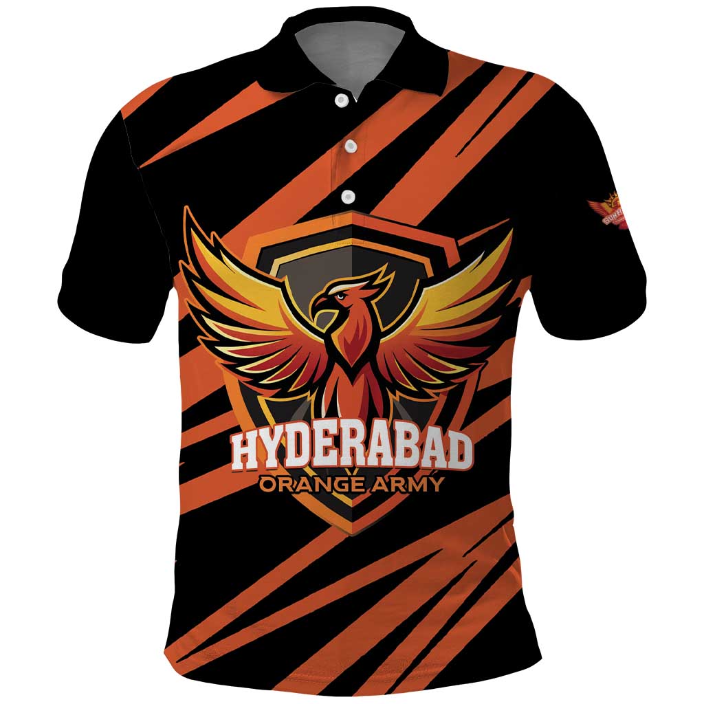 Custom Hyderabad 2025 Cricket Sunrisers Polo Shirt Orange Army Play With Fire LT01