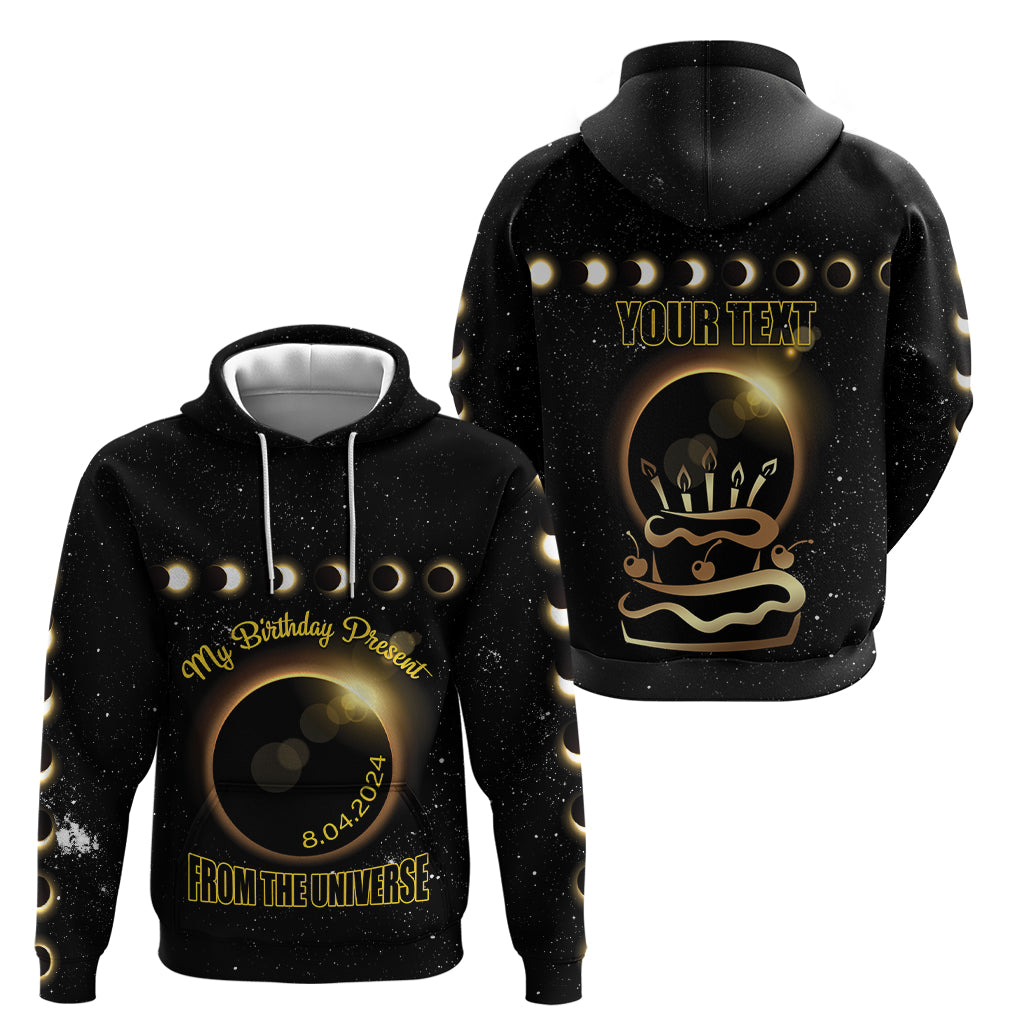 Personalized Total Solar Eclipse 2024 Hoodie My Birthday Present From The Universe LT01