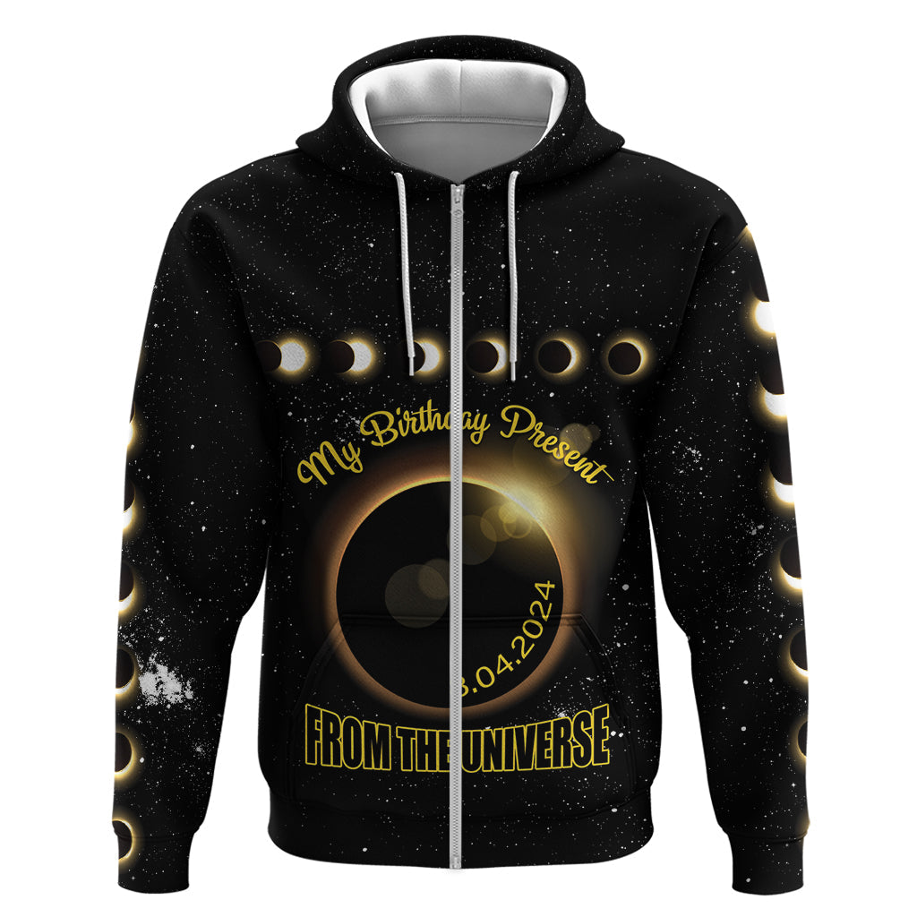 Personalized Total Solar Eclipse 2024 Hoodie My Birthday Present From The Universe LT01