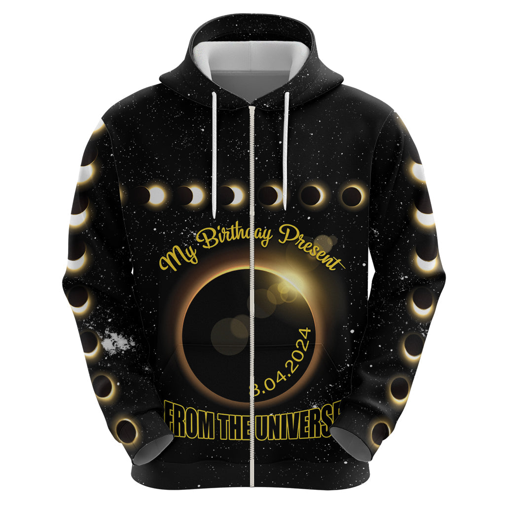 Personalized Total Solar Eclipse 2024 Hoodie My Birthday Present From The Universe LT01
