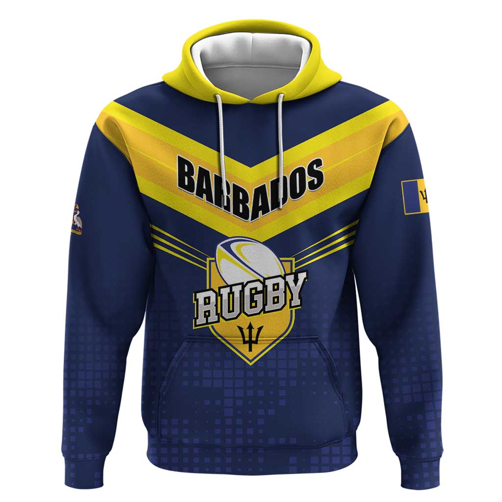Custom Barbados Rugby Hoodie Team Barbados Trident Go Champions LT01