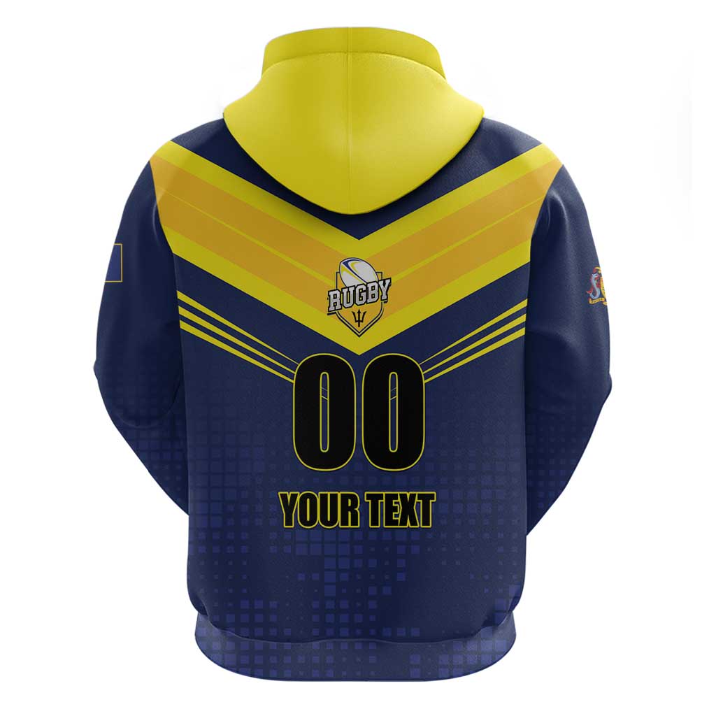 Custom Barbados Rugby Hoodie Team Barbados Trident Go Champions LT01