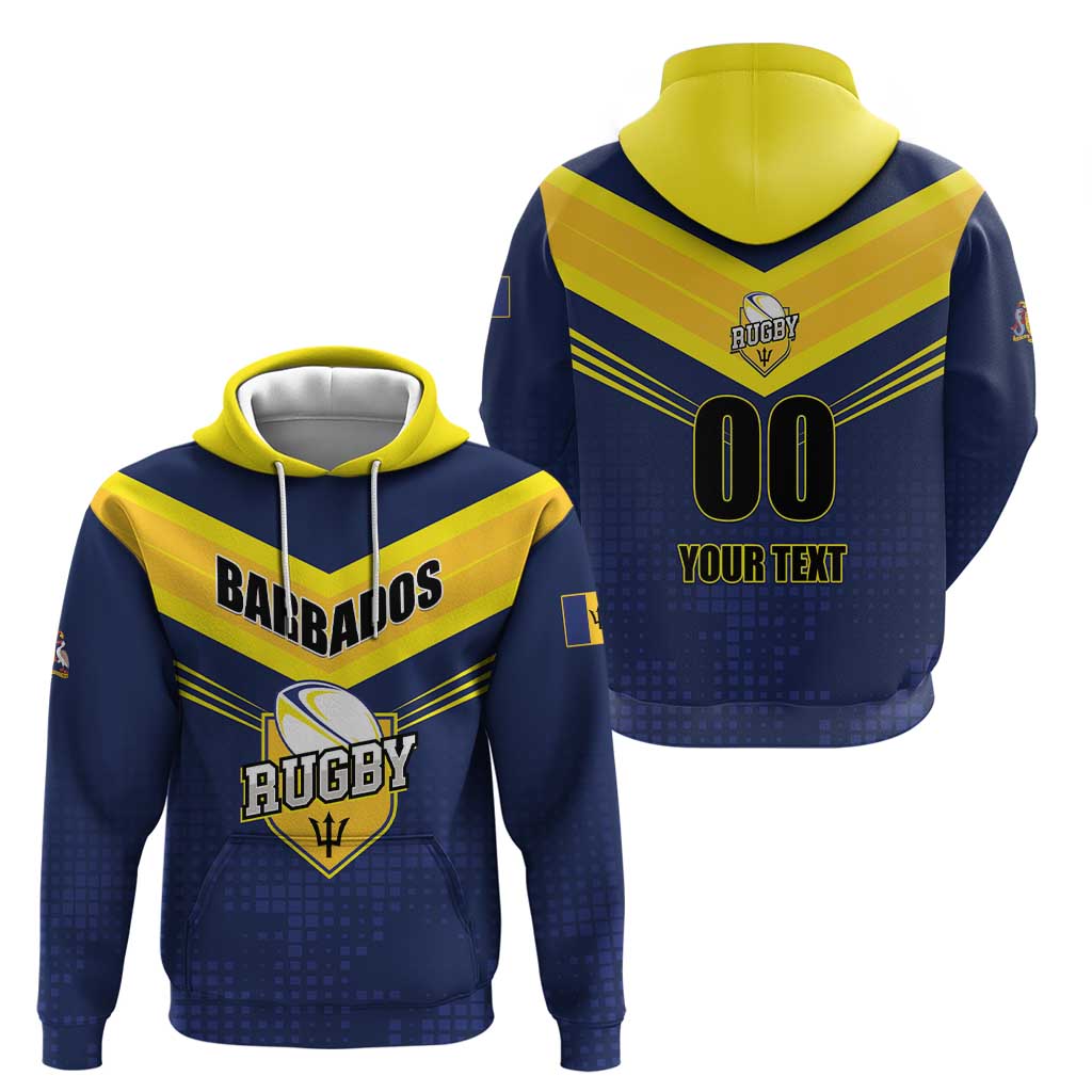 Custom Barbados Rugby Hoodie Team Barbados Trident Go Champions LT01