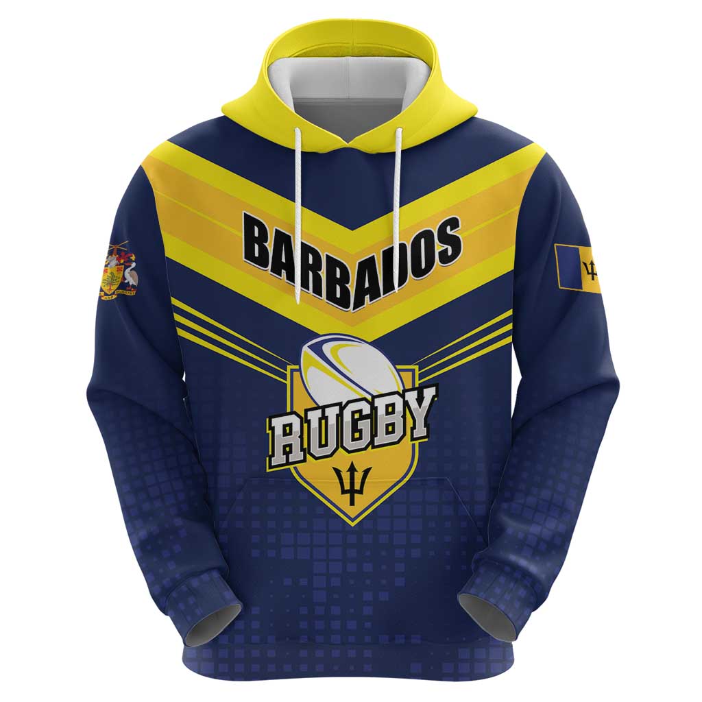 Custom Barbados Rugby Hoodie Team Barbados Trident Go Champions LT01