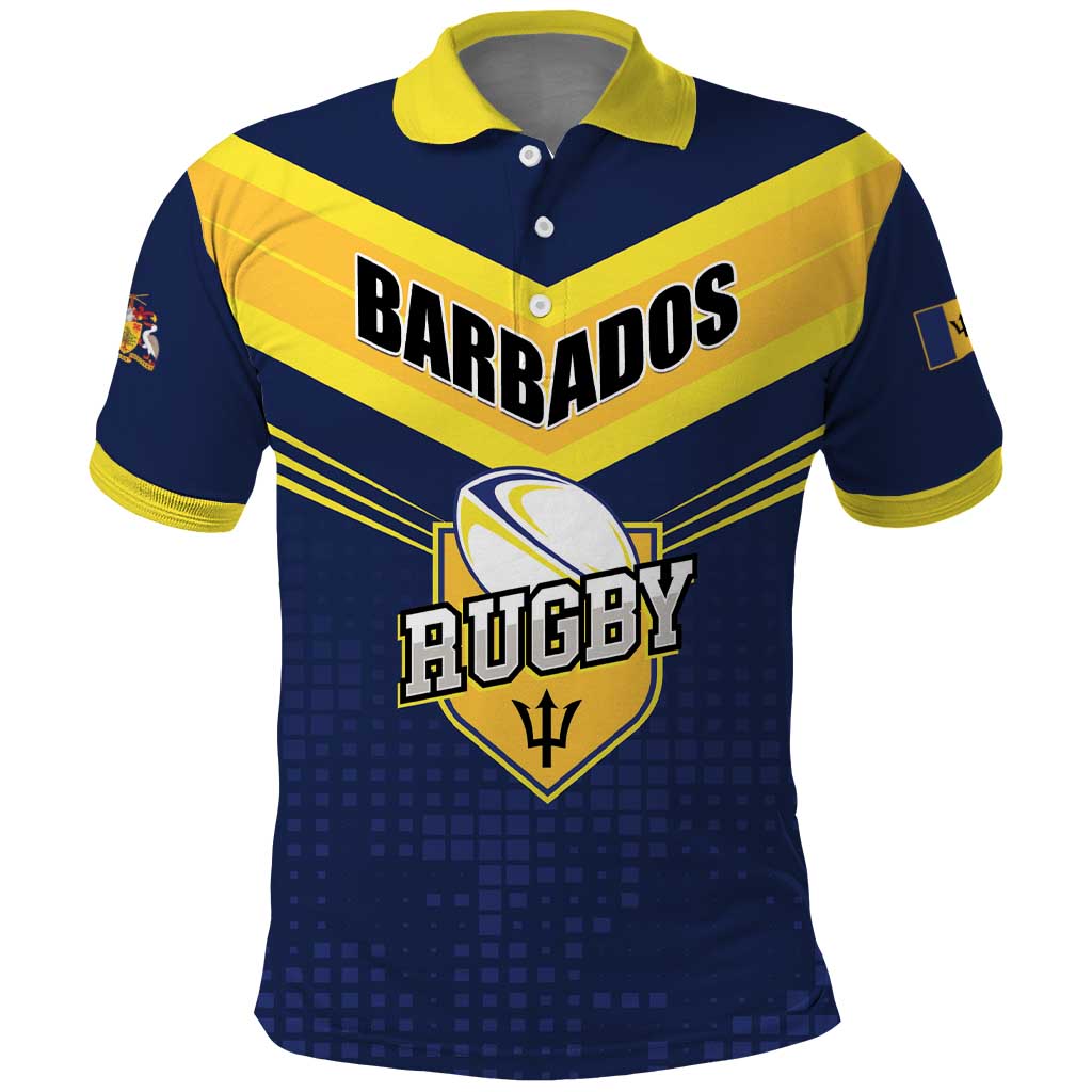 Custom Barbados Rugby Polo Shirt Team Barbados Trident Go Champions LT01