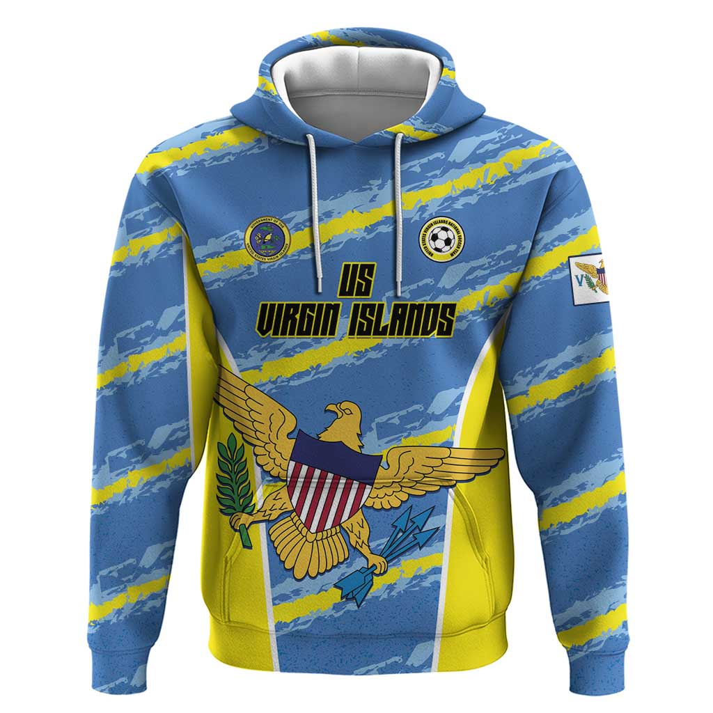 Custom US Virgin Islands Soccer Hoodie Team Dashing Eagles Come On LT01