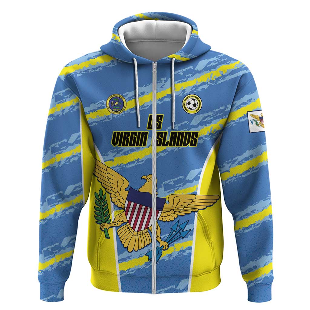 Custom US Virgin Islands Soccer Hoodie Team Dashing Eagles Come On LT01
