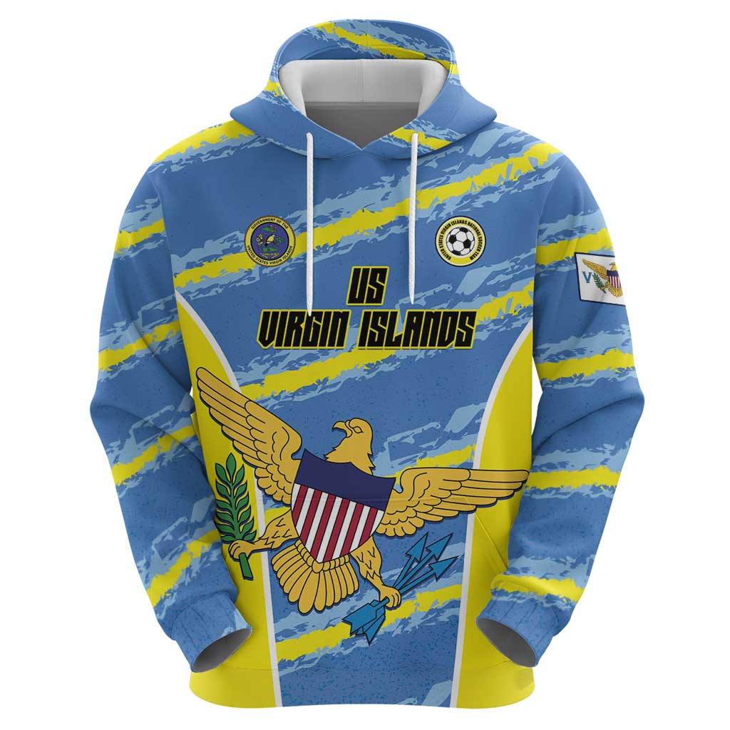 Custom US Virgin Islands Soccer Hoodie Team Dashing Eagles Come On LT01