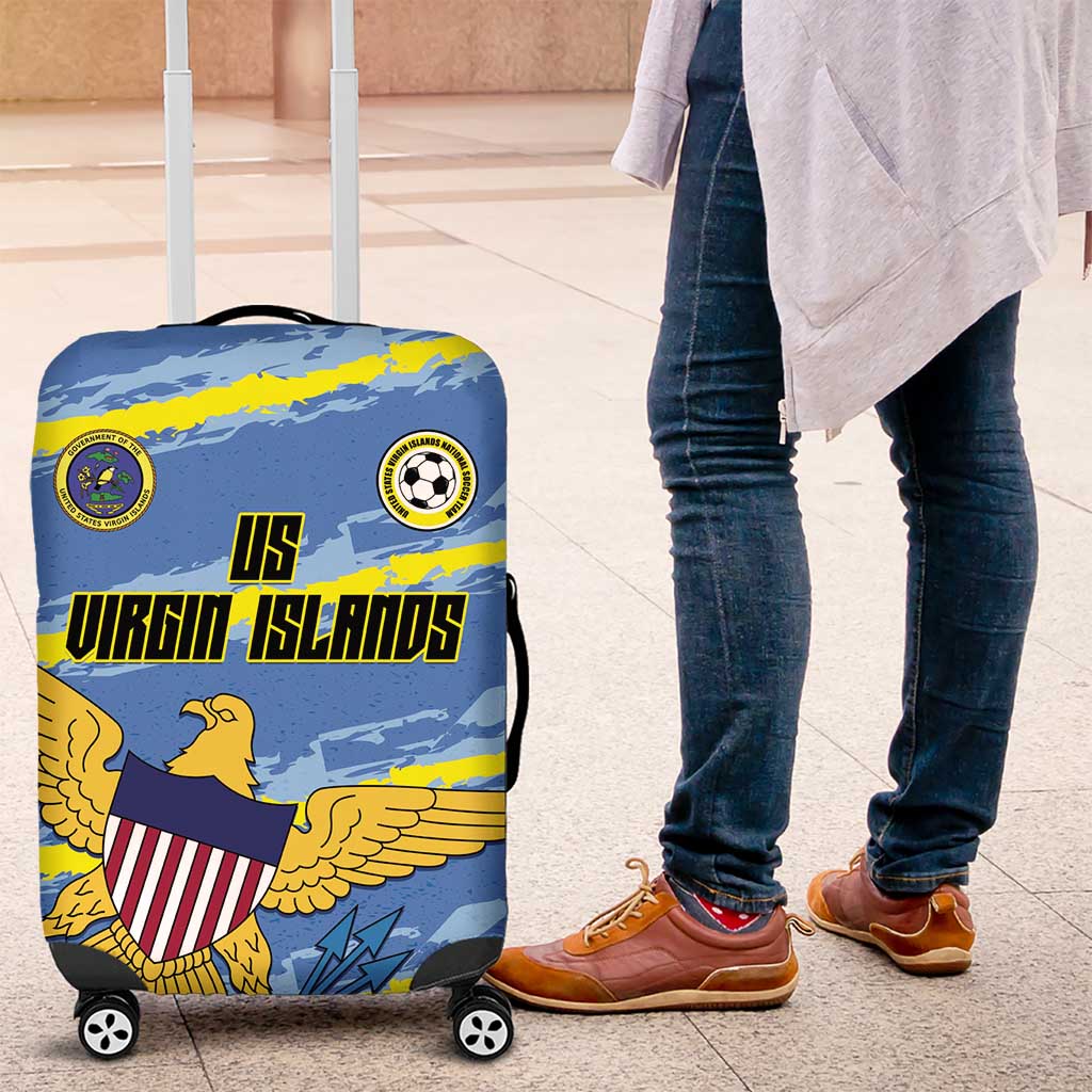 US Virgin Islands Soccer Luggage Cover Team Dashing Eagles Come On LT01