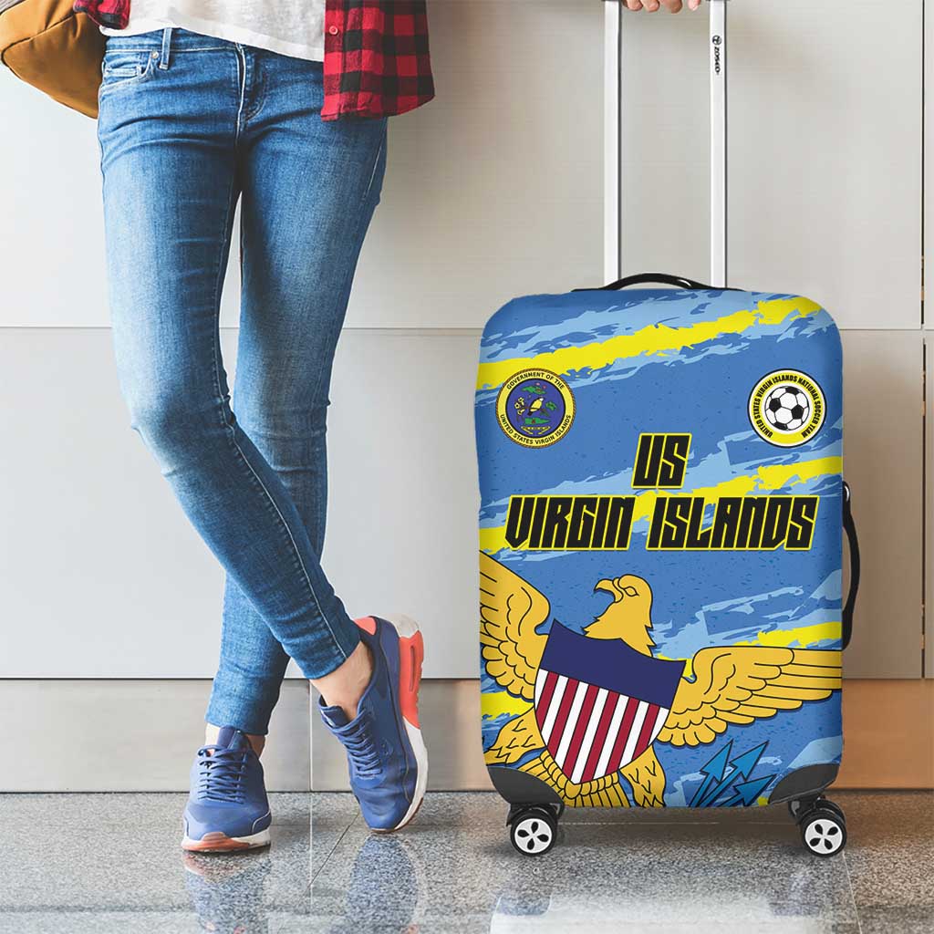 US Virgin Islands Soccer Luggage Cover Team Dashing Eagles Come On LT01