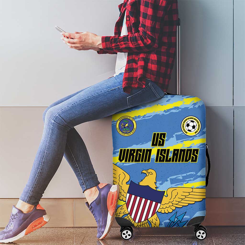 US Virgin Islands Soccer Luggage Cover Team Dashing Eagles Come On LT01