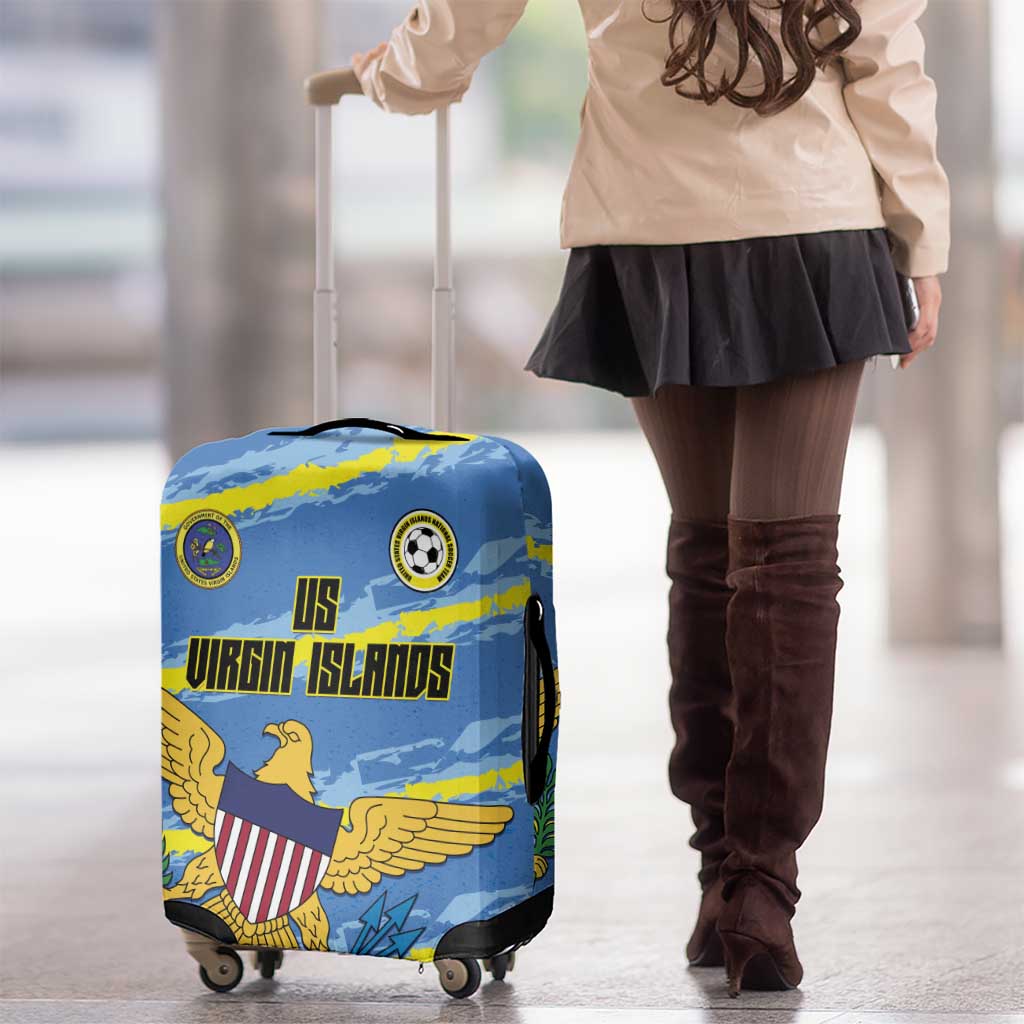 US Virgin Islands Soccer Luggage Cover Team Dashing Eagles Come On LT01