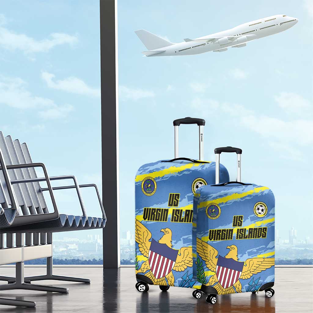 US Virgin Islands Soccer Luggage Cover Team Dashing Eagles Come On LT01