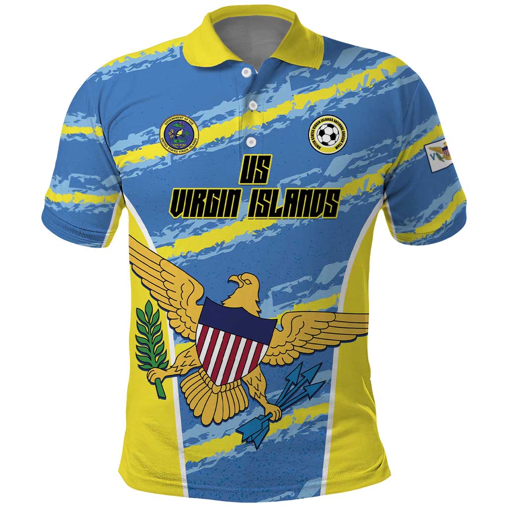 Custom US Virgin Islands Soccer Polo Shirt Team Dashing Eagles Come On LT01