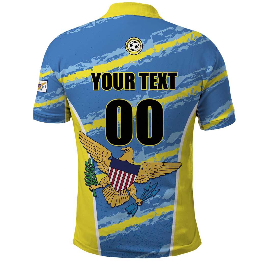 Custom US Virgin Islands Soccer Polo Shirt Team Dashing Eagles Come On LT01