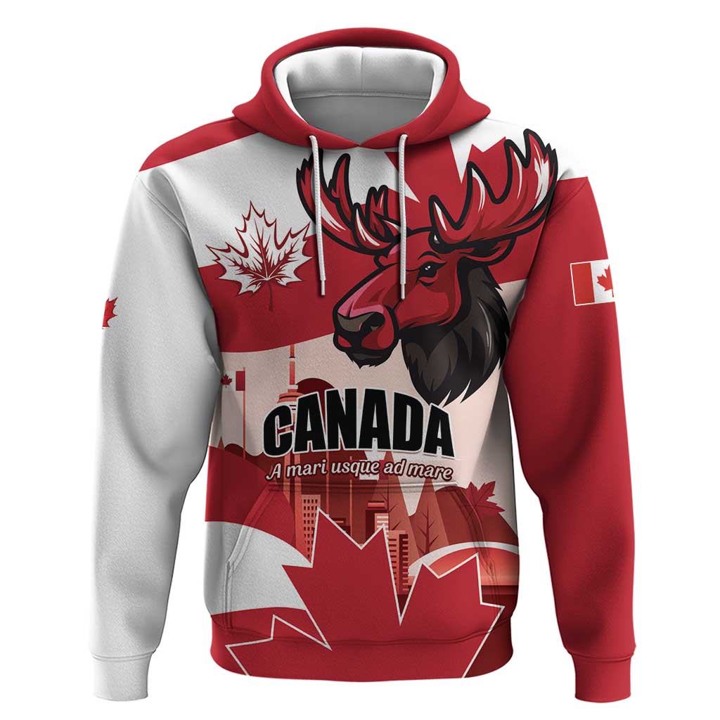 Personalised Canada Day 1867 Hoodie Moose With Maple Leaves LT01