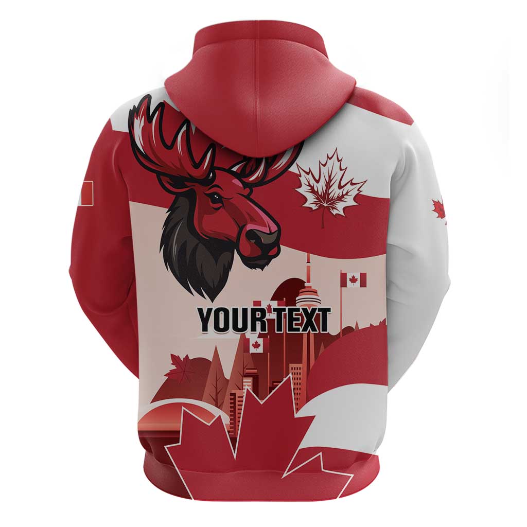 Personalised Canada Day 1867 Hoodie Moose With Maple Leaves LT01