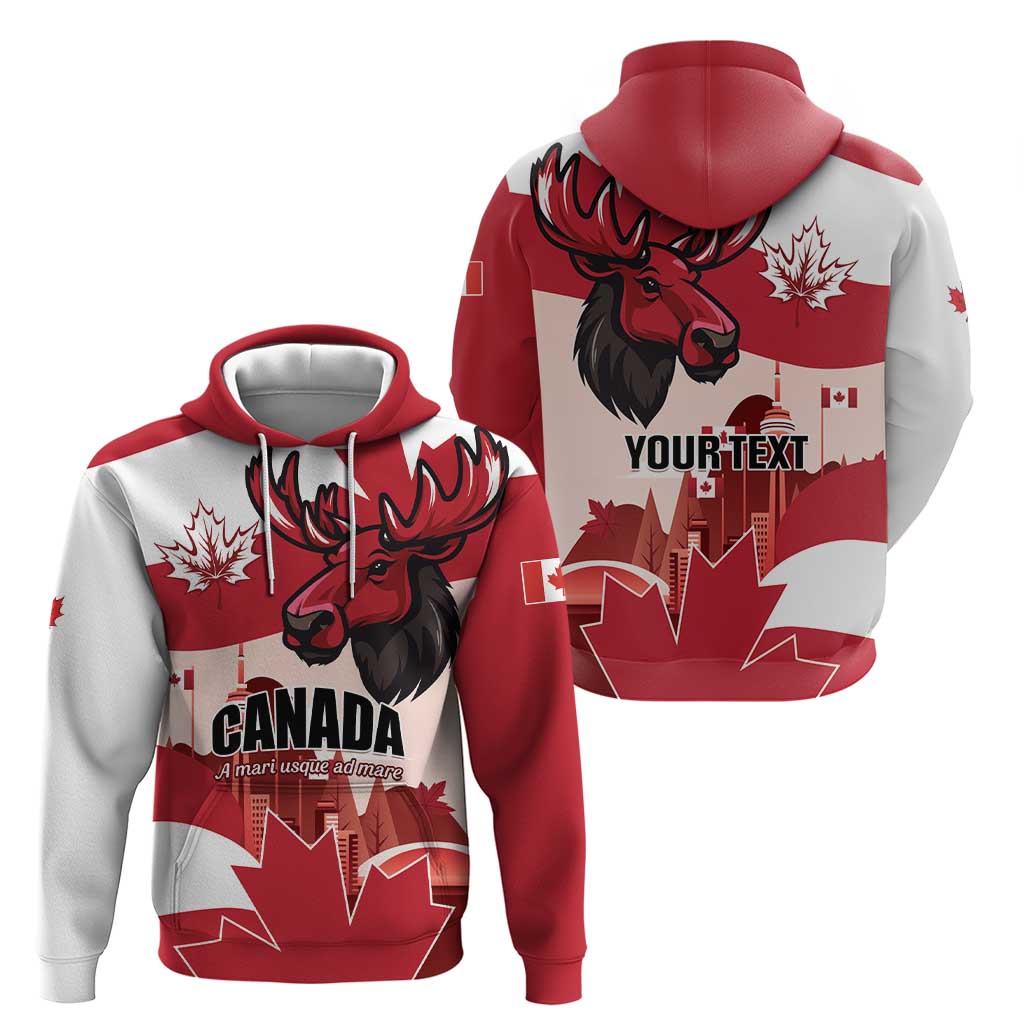 Personalised Canada Day 1867 Hoodie Moose With Maple Leaves LT01