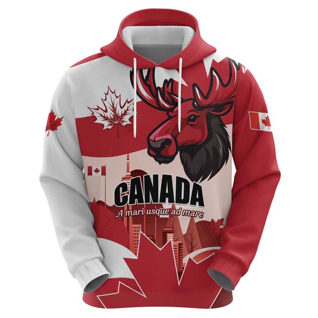 Personalised Canada Day 1867 Hoodie Moose With Maple Leaves LT01