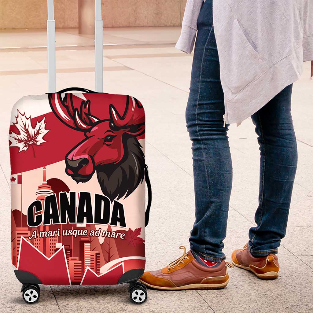 Canada Day 1867 Luggage Cover Moose With Maple Leaves LT01