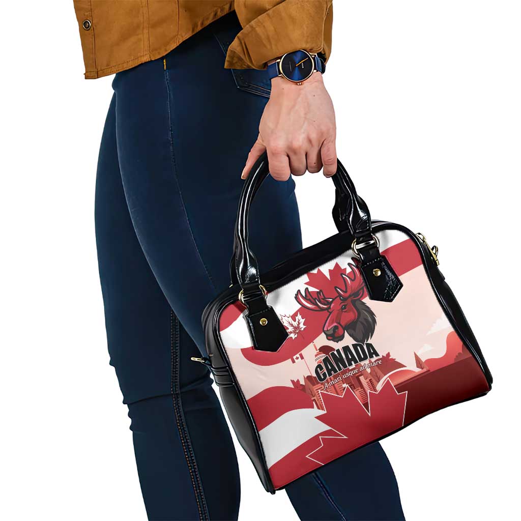 Canada Day 1867 Shoulder Handbag Moose With Maple Leaves LT01