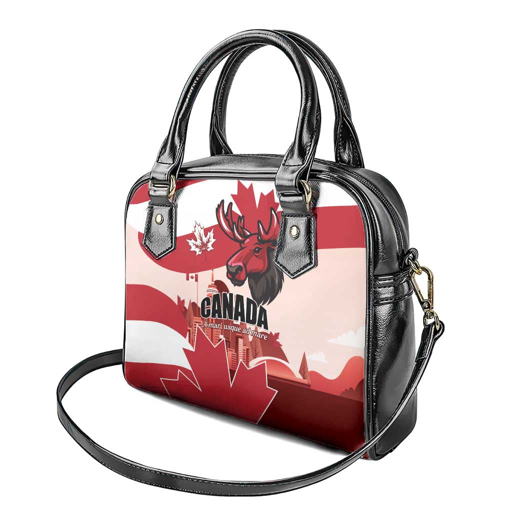 Canada Day 1867 Shoulder Handbag Moose With Maple Leaves LT01