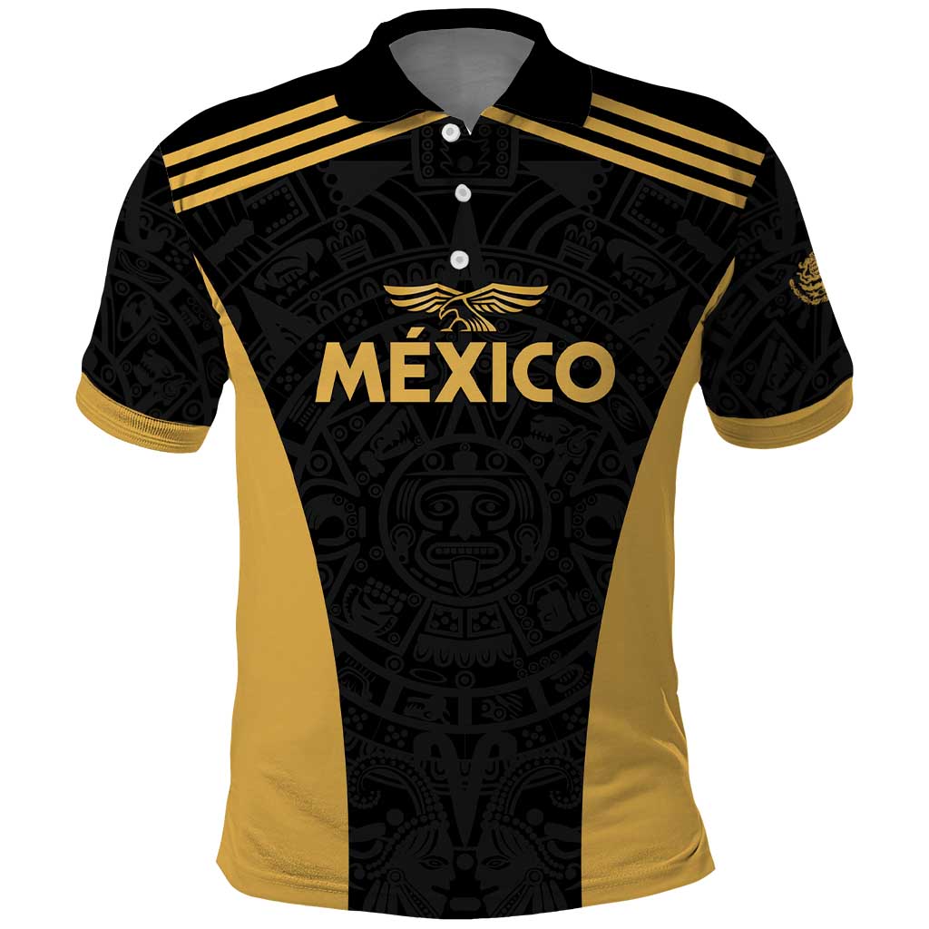 Custom Football 2025 Mexico Polo Shirt Special Gold Edition LT01