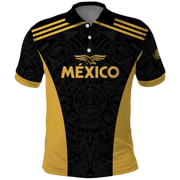 Custom Football 2025 Mexico Polo Shirt Special Gold Edition LT01