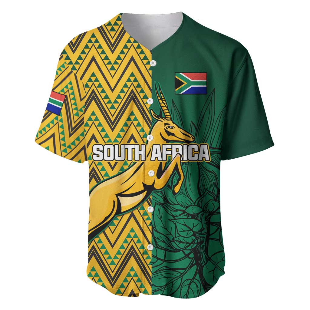 Personalized South Africa Baseball Jersey with Springbok and Proteas African Pattern LT01