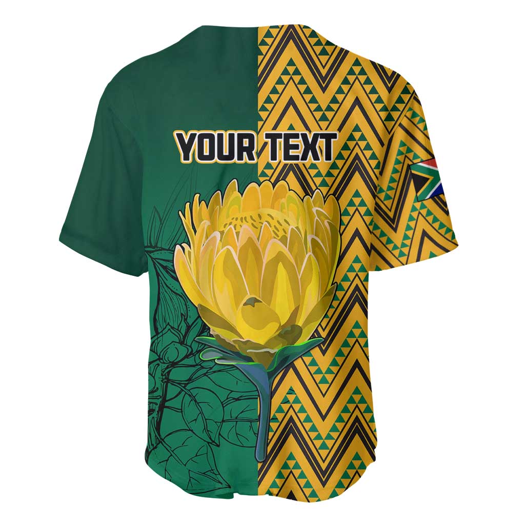 Personalized South Africa Baseball Jersey with Springbok and Proteas African Pattern LT01