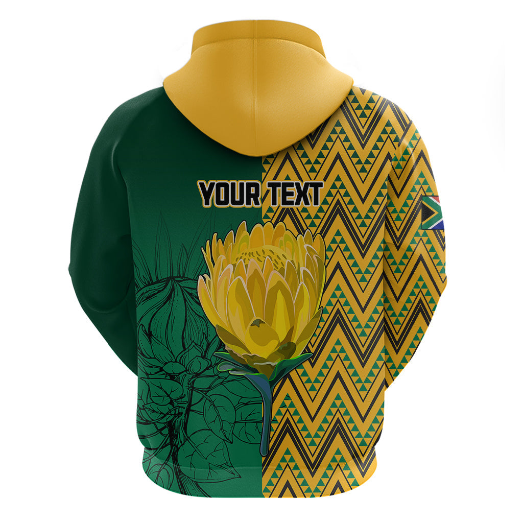 Personalised South Africa Hoodie Springbok and Proteas African Pattern LT01