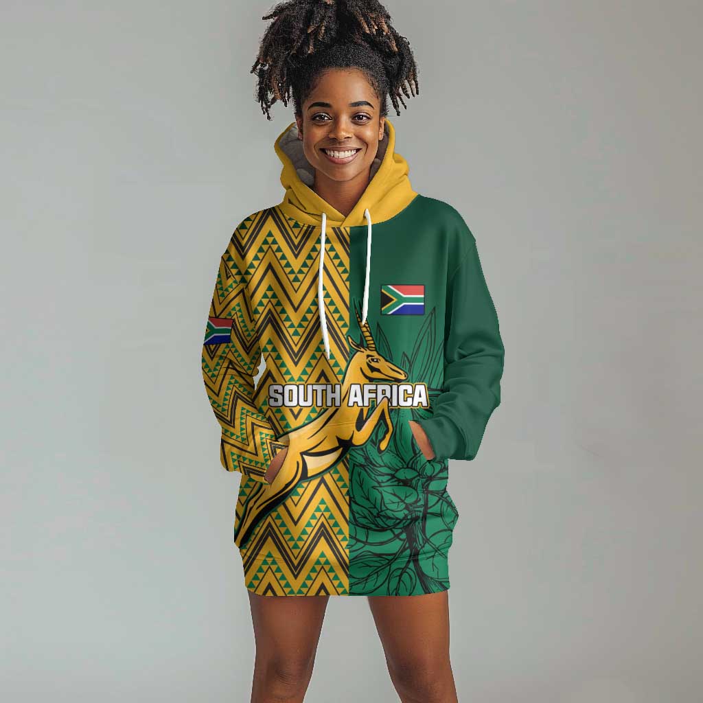Personalized South Africa Hoodie Dress with Springbok and Proteas African Pattern LT01