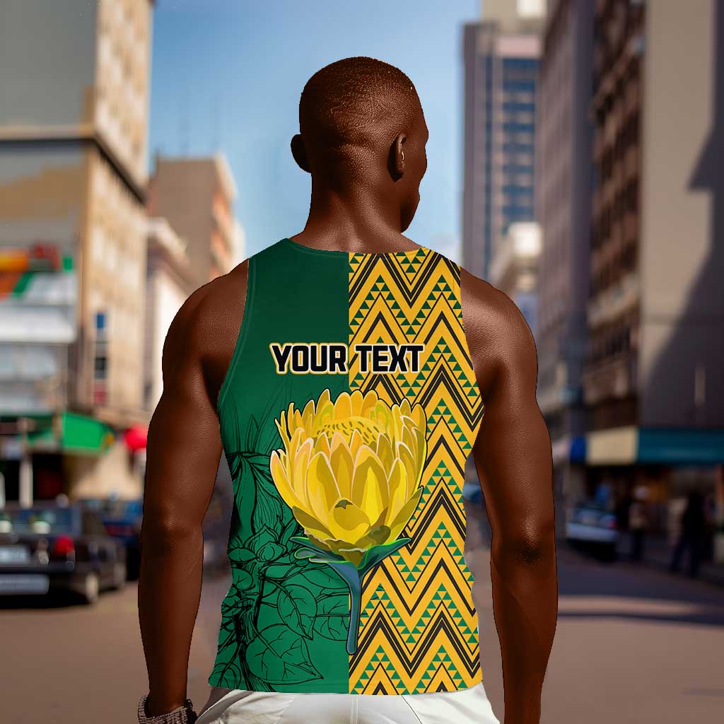 Personalized South Africa Men Tank Top with Springbok and Proteas African Pattern LT01