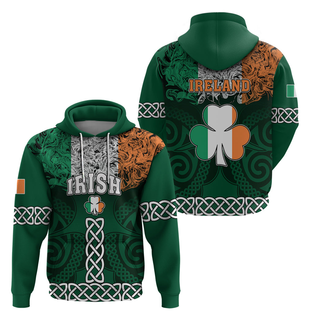 Ireland Hoodie Irish Shamrock Mix Celtic Knotwork Pattern LT01