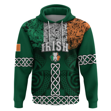 Personalised Ireland Hoodie Irish Shamrock Mix Celtic Knotwork Pattern LT01