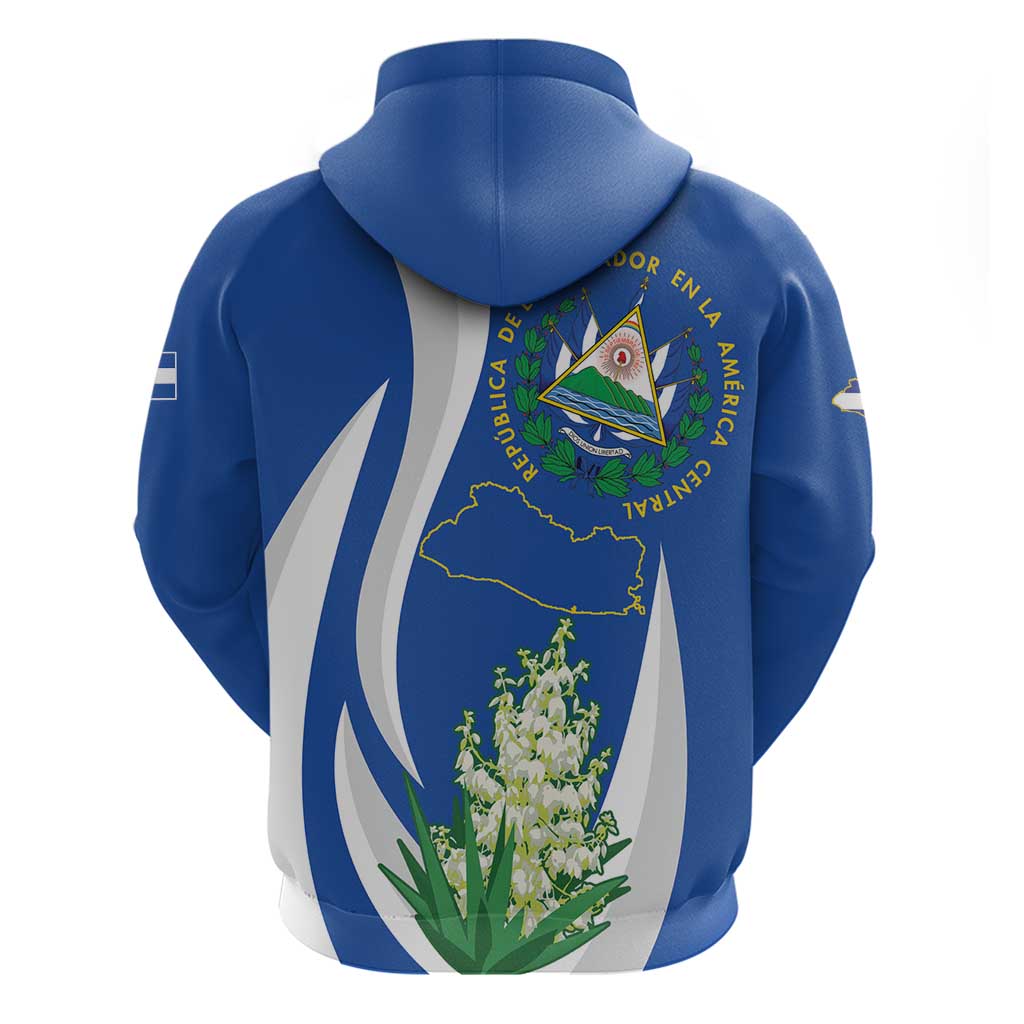 El Salvador Independence Day Hoodie Flor De Izote With Turquoise Browed Motmot LT01
