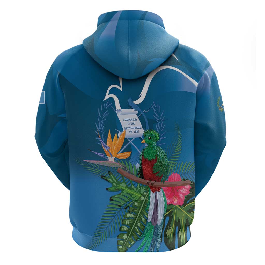 Guatemala Independence Day Hoodie Quetzal Tropical Flower LT01