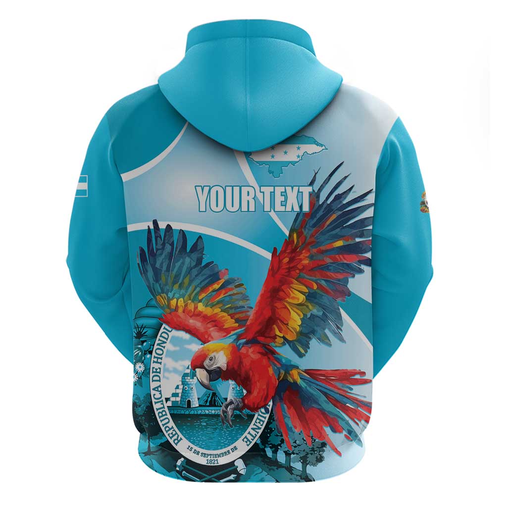 Honduras Independence Day Hoodie Scarlet Macaw Sky Blue LT01