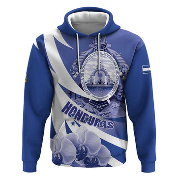 Honduras Hoodie Coat of Arms Orchid Navy Blue LT01