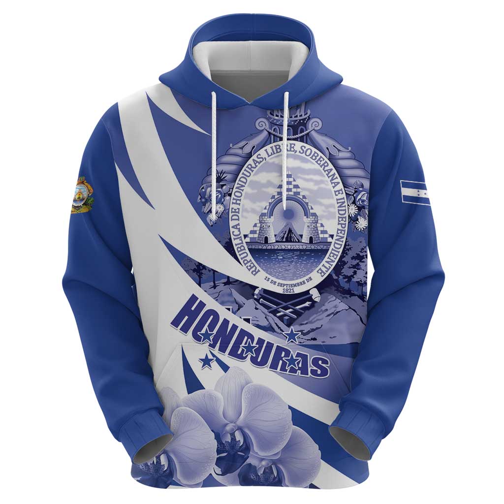 Honduras Hoodie Coat of Arms Orchid Navy Blue LT01