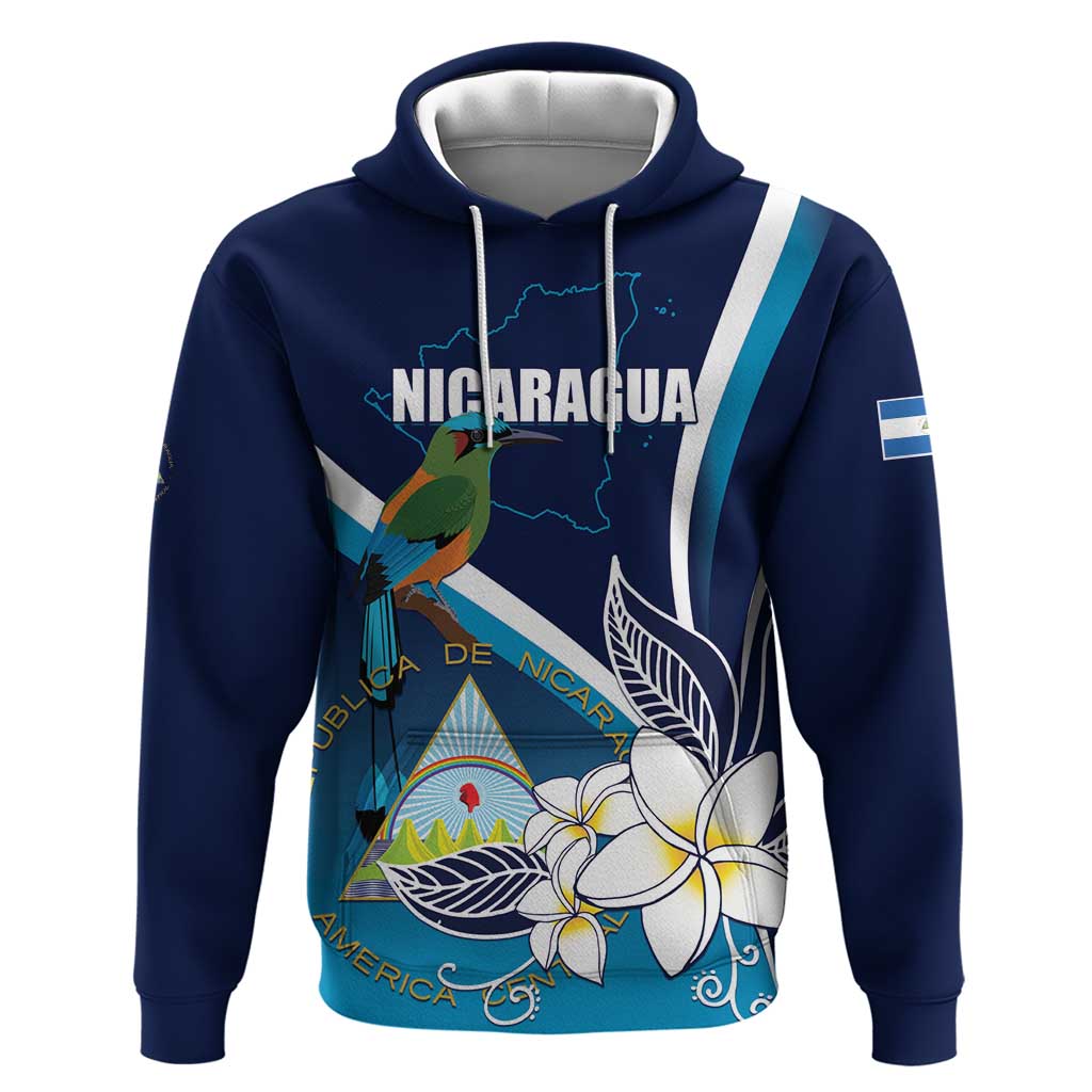 Nicaragua Independence Day Hoodie Motmot Plumeria Floral LT01