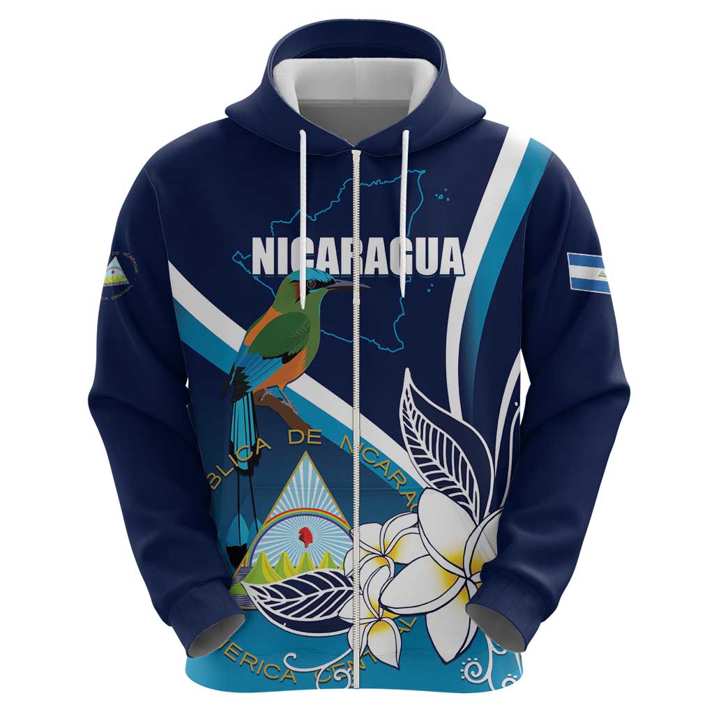 Nicaragua Independence Day Hoodie Motmot Plumeria Floral LT01