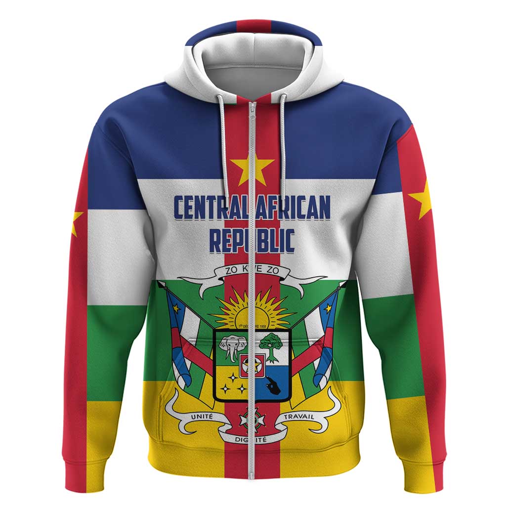 Personalized Central African Republic Hoodie Zo Kwe Zo Flag Style LT01