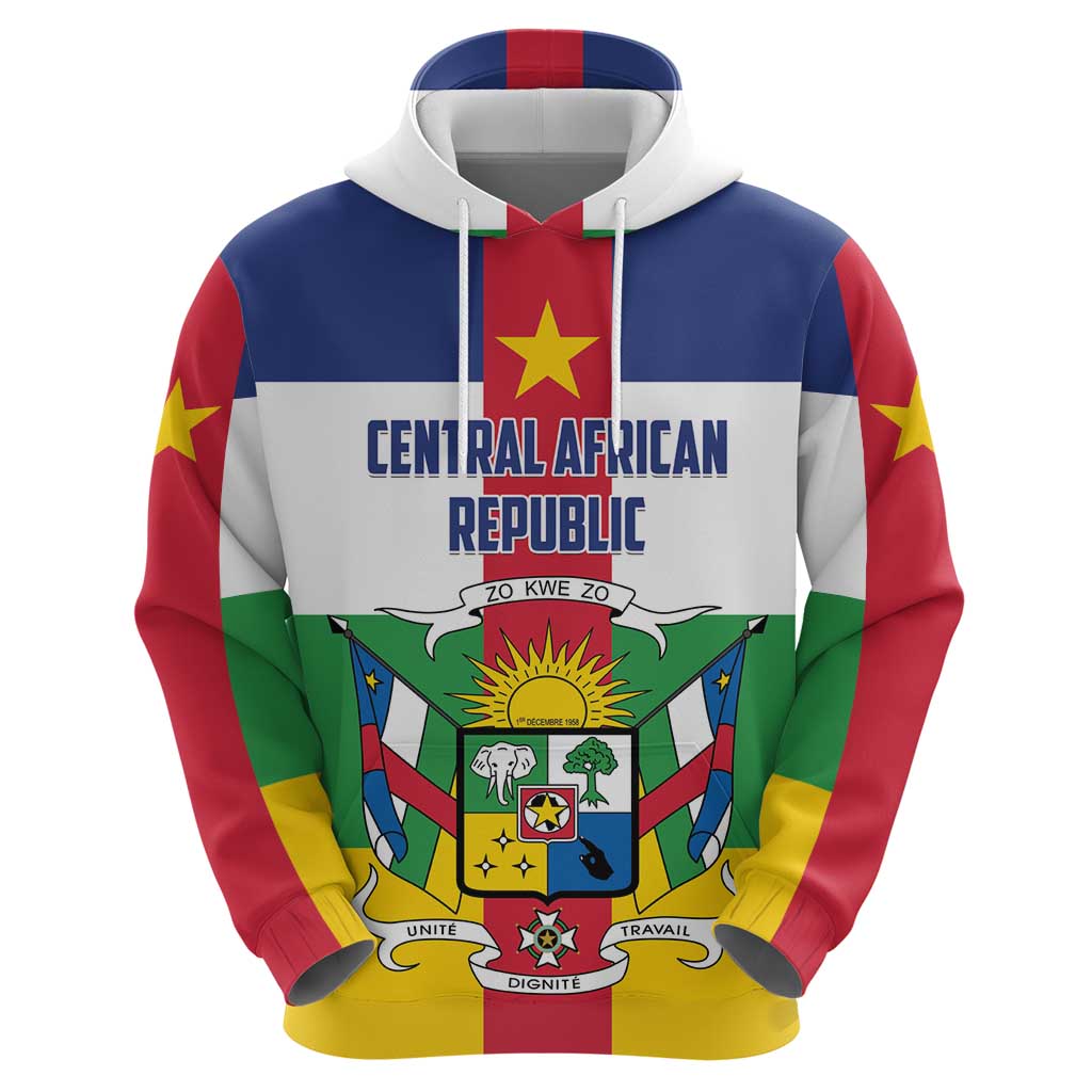 Personalized Central African Republic Hoodie Zo Kwe Zo Flag Style LT01