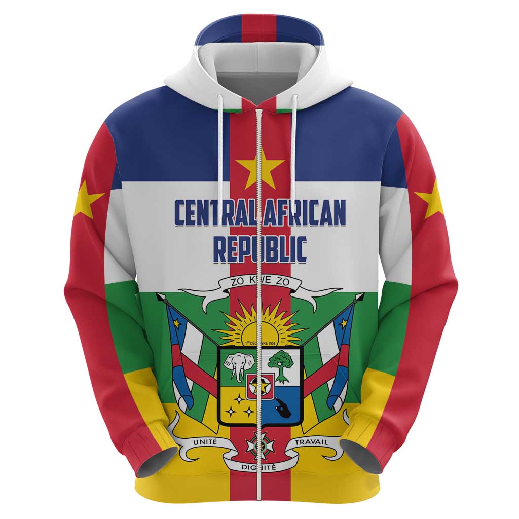 Personalized Central African Republic Hoodie Zo Kwe Zo Flag Style LT01